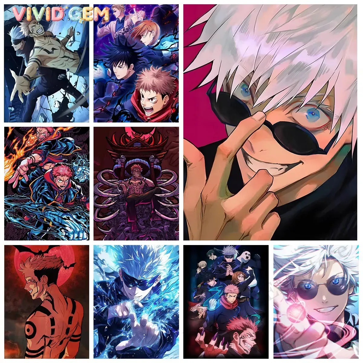 VIVID GEM ダイヤモンドペインティング 呪術廻戦 五 - Photo Mosaic Print のレビューと価格