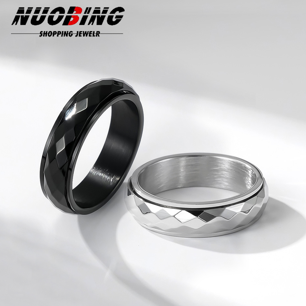 ステンレス鋼のリング,ひし形,回転する抗圧力リング,不安の緩 - Initial Ring Custom のレビューと価格