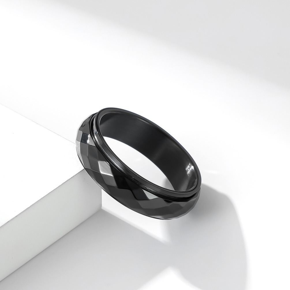 ステンレス鋼のリング,ひし形,回転する抗圧力リング,不安の緩 - Initial Ring Custom のレビューと価格
