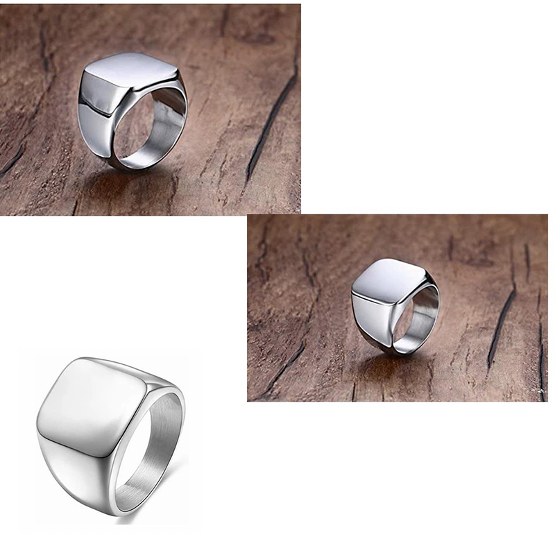 365 ステンレス鋼パンクロックスムーズシグネットカスタムネ - Initial Ring Custom のレビューと価格